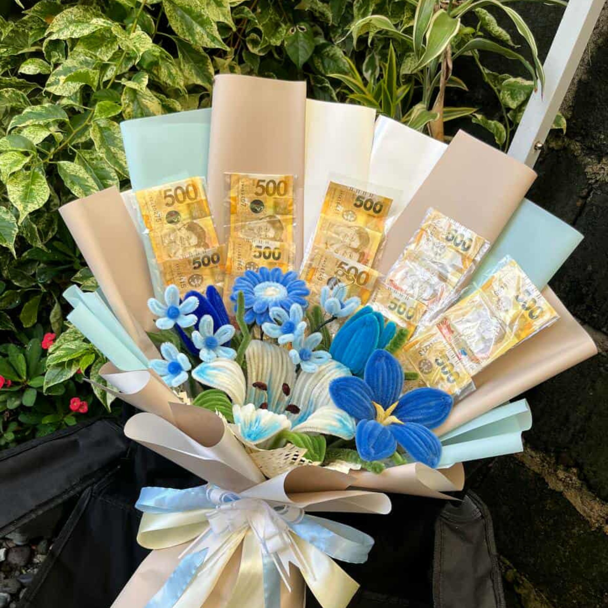 Money Fuzzy Flowers Bouquet